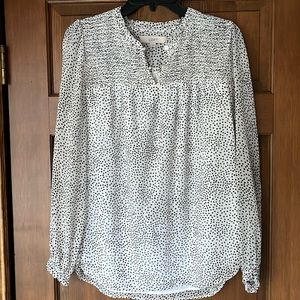 Loft white and black blouse